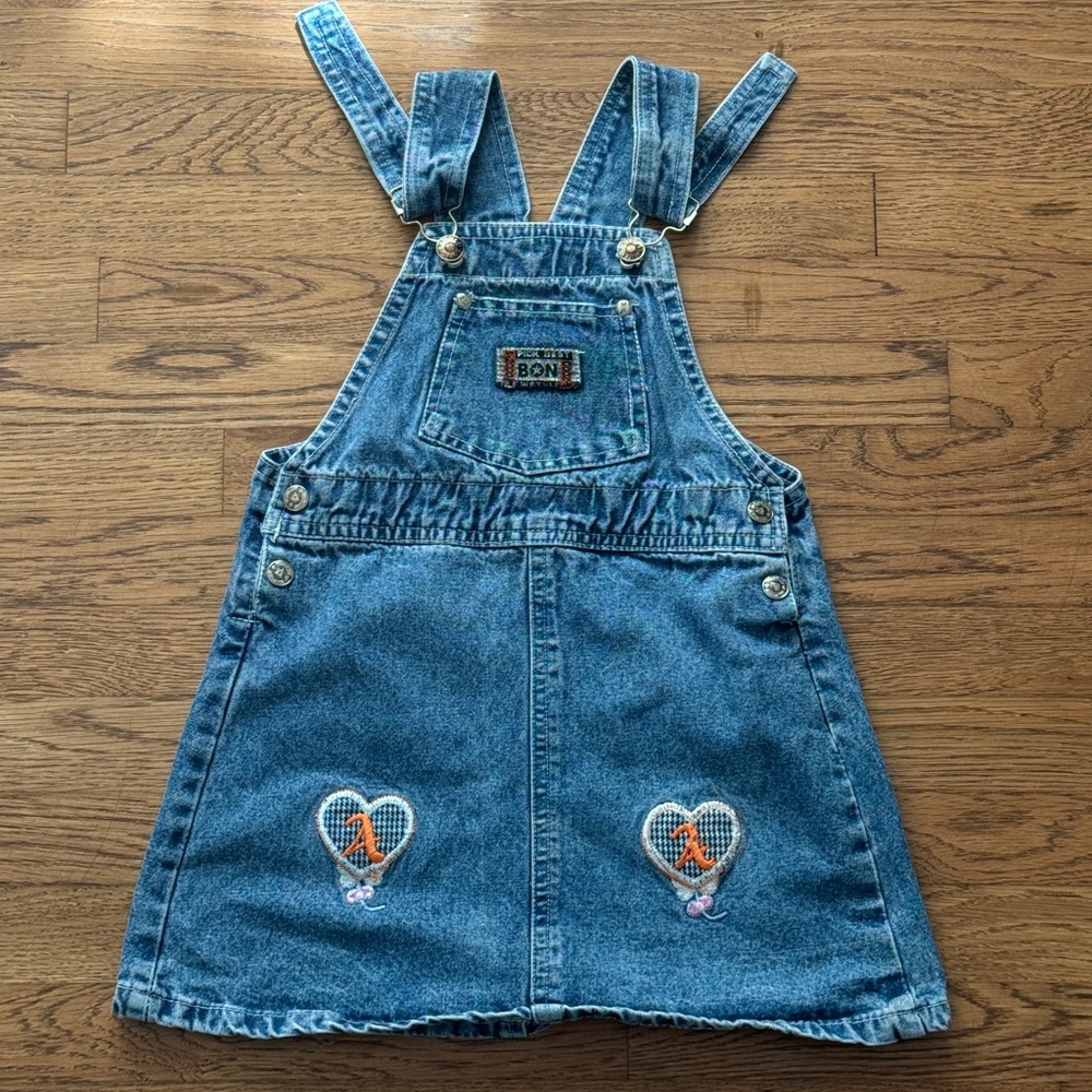 Y2K vintage denim overall dress